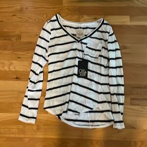 NWT Chaser Striped Long-Sleeve Top